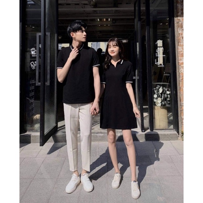 Áo váy thun đôi, đồ đôi nam nữ, áo tình nhân kiểu đơn giản