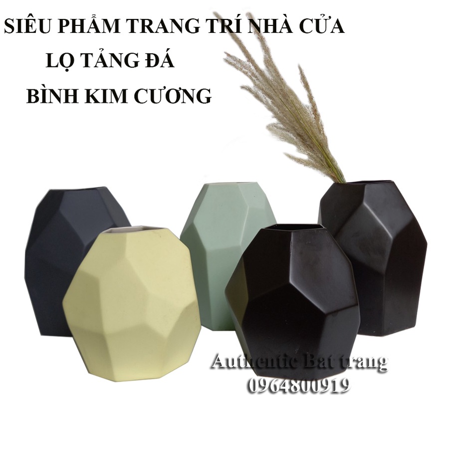 LỌ TẢNG ĐÁ/ BÌNH KIM CƯƠNG TRANG TRÍ - SIỂU PHẨM TRANG TRÍ NHÀ CỬA TUYỆT VỜI - XƯỞNG GỐM SỨ Authentic Bát Tràng