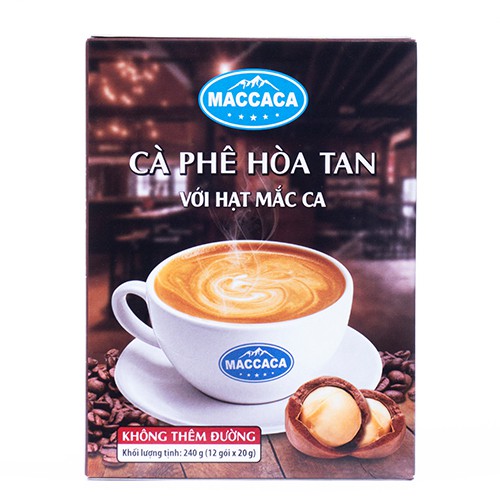 Maccaca - Cà phê Hòa Tan với hạt Mắc Ca - Không thêm đường