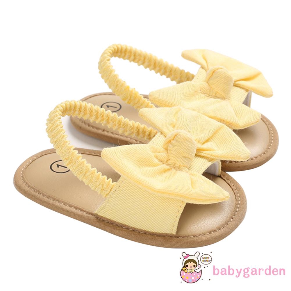 Giày Sandal Quai Dán Đính Nơ Thời Trang Cho Bé Gái Dễ Thương