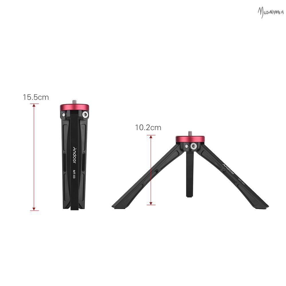 Chân Máy Ảnh Tripod Mt-03 Bằng Hợp Kim Nhôm 1 / 4-3 / 8 "Cho Máy Ảnh Canon Nikon Sony