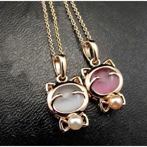 homies【ready stock】2 pcs/set(white/pink) sweet Statement Cute Lucky Cat Opal Sh bông tai nhựa vòng tay đính đá kim cô