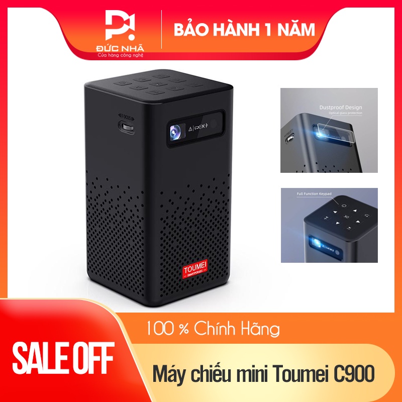 Máy chiếu mini Toumei C900 - siêu nhỏ gọn - tích pin 52000mAh - DLP projector - Android 9.0 - HIFI audio
