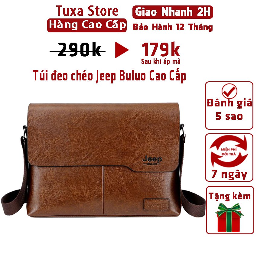 Túi đeo chéo Jeep Buluo Cao Cấp size lớn Da chống chày xước-Túi da nam-Tuxa