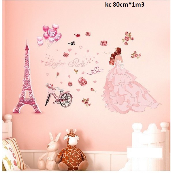 decal dán tường cô dâu