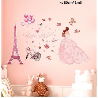 Decal dán tường cô dâu