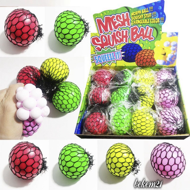 Trứng Lưới Slime Nho Trút Giận, Quả Bóng Lưới Slime Gudetama Squishy Mochi