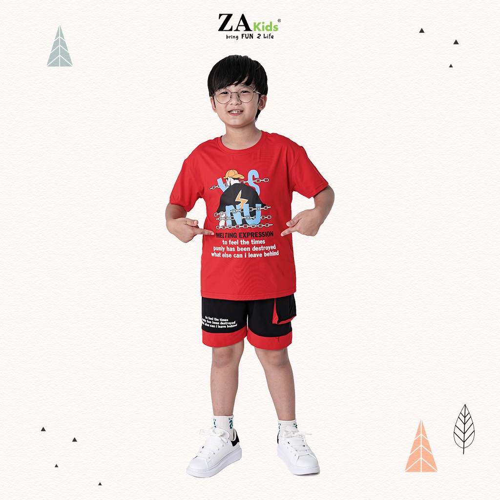 Bộ Quần Áo Thun Ngắn Tay Bé Trai  ZA KIDS ZA22015TN
