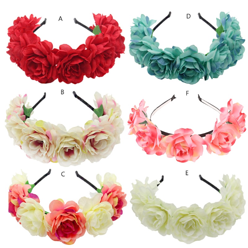 Vòng hoa giả nhiều màu sắc phong cách Bohemian thời trang cho nữ