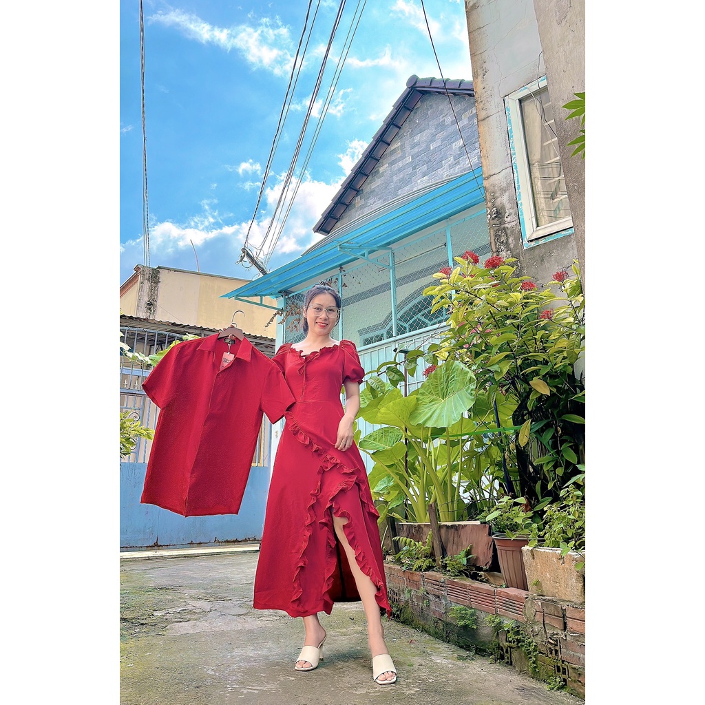 Đồ đôi đỏ đen bèo tà váy siêu xinh - Đồ đôi Forever Couple Store