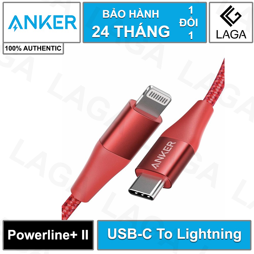 [Mã ELMS5 giảm 7% đơn 300K] Cáp Sạc Anker PowerLine+ II USB-C To Lightning MFi Cable 0.9M A8652