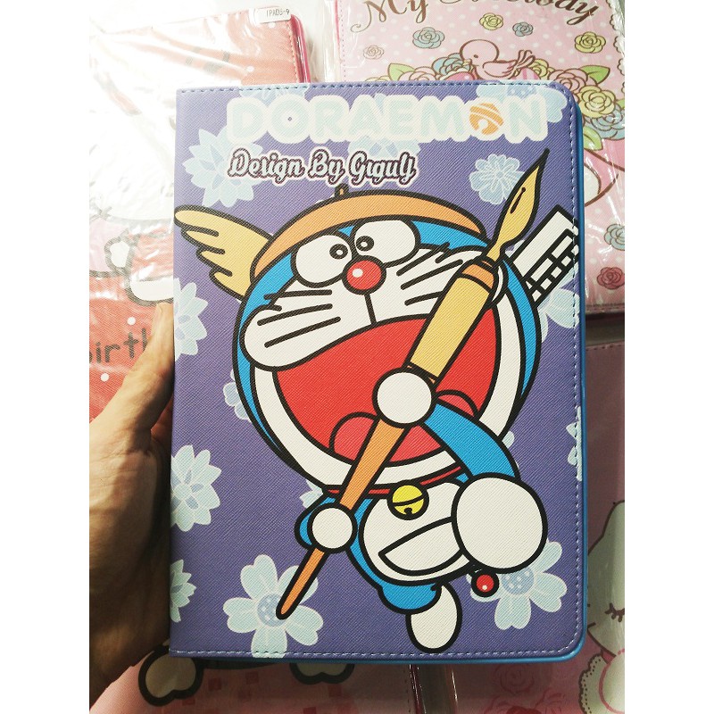 Bao da iPad air, air2, iPad pro9.7, iPad2017, iPad2018 Doraemon, Hello kitty