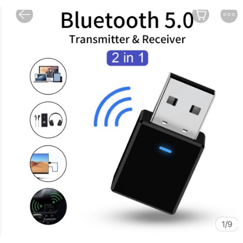 USB thu phát sóng tín hiệu Bluetooth 5.0 + phụ kiện dành cho loa