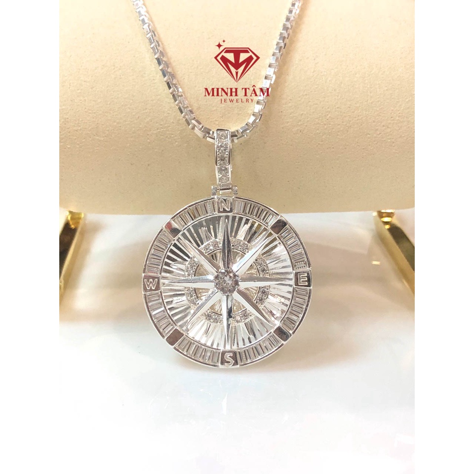 Mặt dây chuyền bạc  nam mặt la bàn ngôi sao Star chất liệu bạc ta-Minh Tâm Jewelry