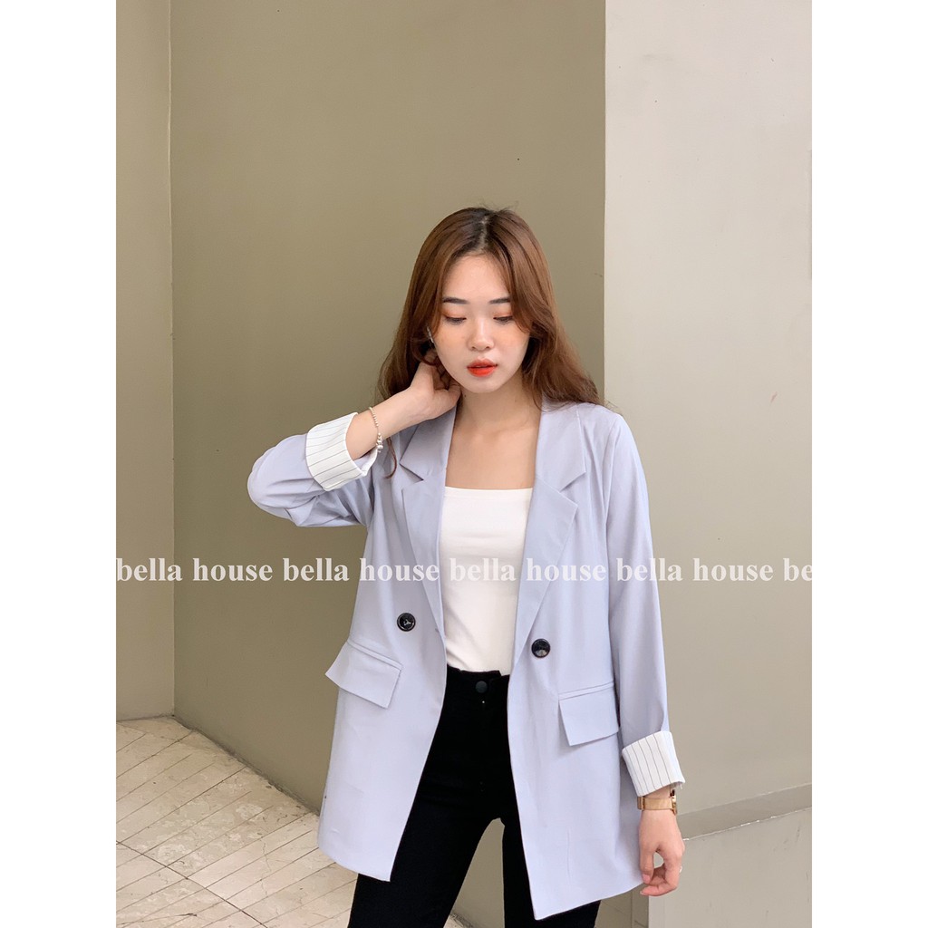 Aó blazer tay phối kẻ | BigBuy360 - bigbuy360.vn
