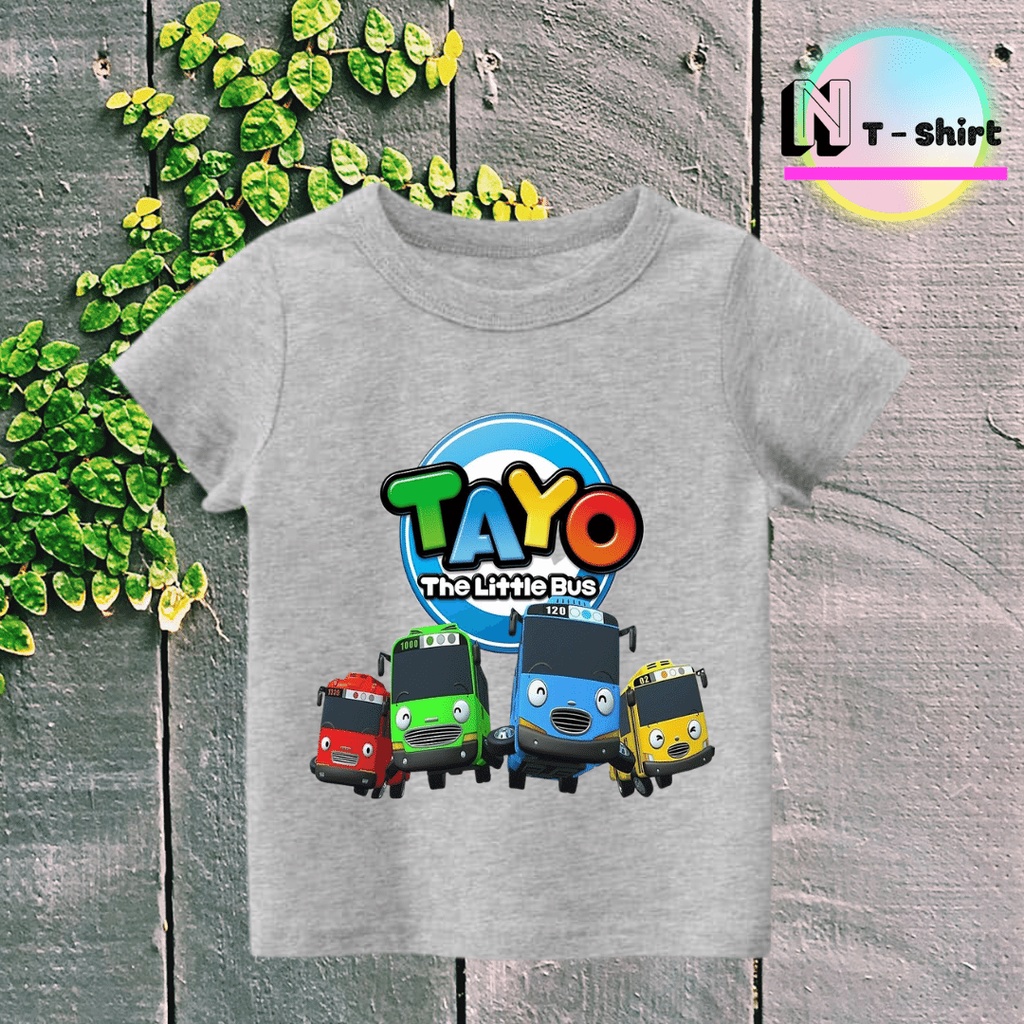 Áo thun cho bé in hình hoạt hình Tayo Bus, Áo cotton mặc mát thoải mái NTShirt 01