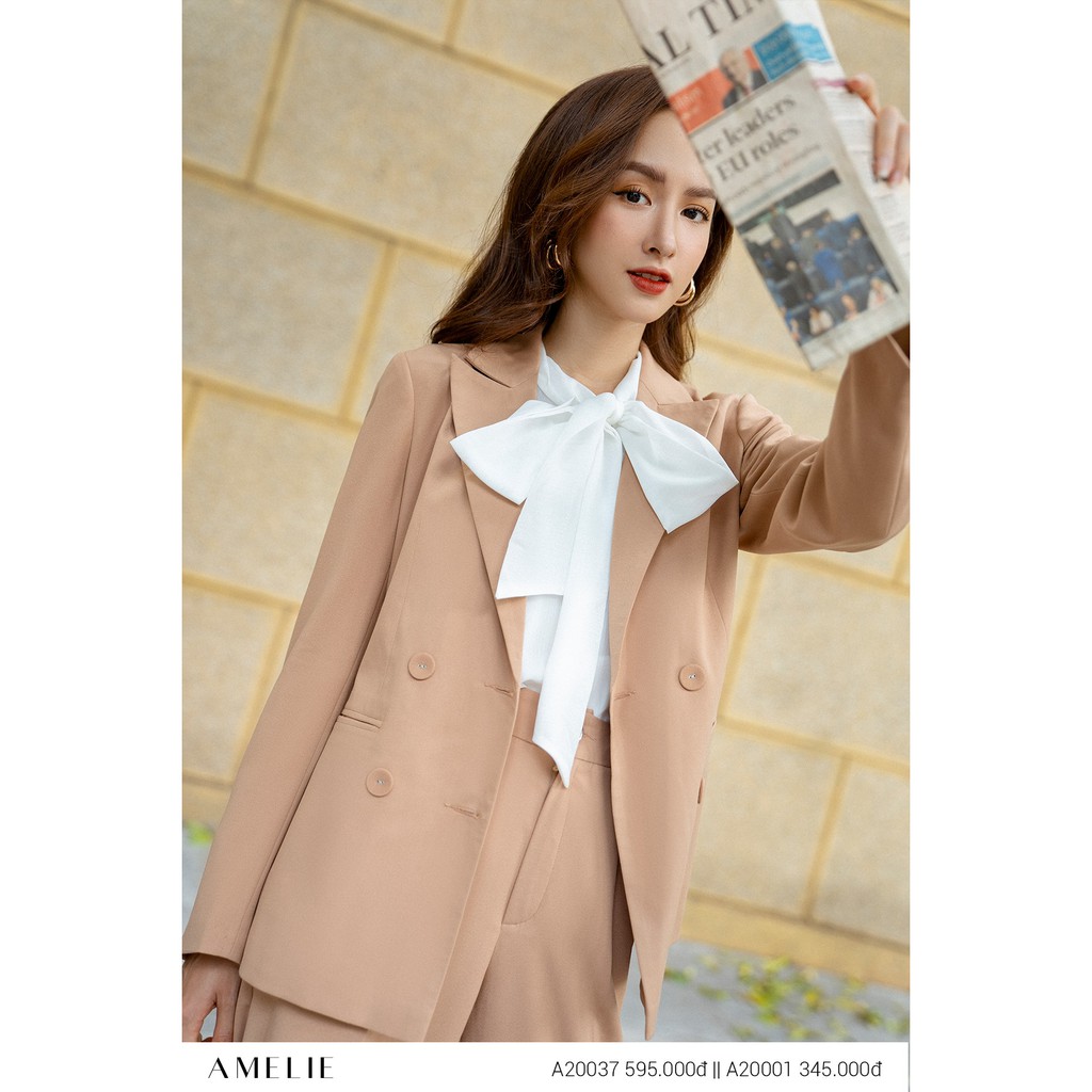 AMELIE Áo blazer cổ ve nhọn túi cơi 4 khuy bọc by Amelie | BigBuy360 - bigbuy360.vn
