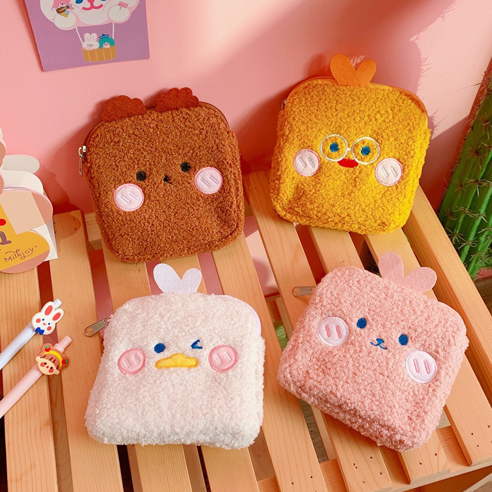 Túi Đựng Đồ Vệ Sinh Cá Nhân/Tai Nghe/Dây Cáp Mini Họa Tiết Hoạt Hình Xinh Xắn