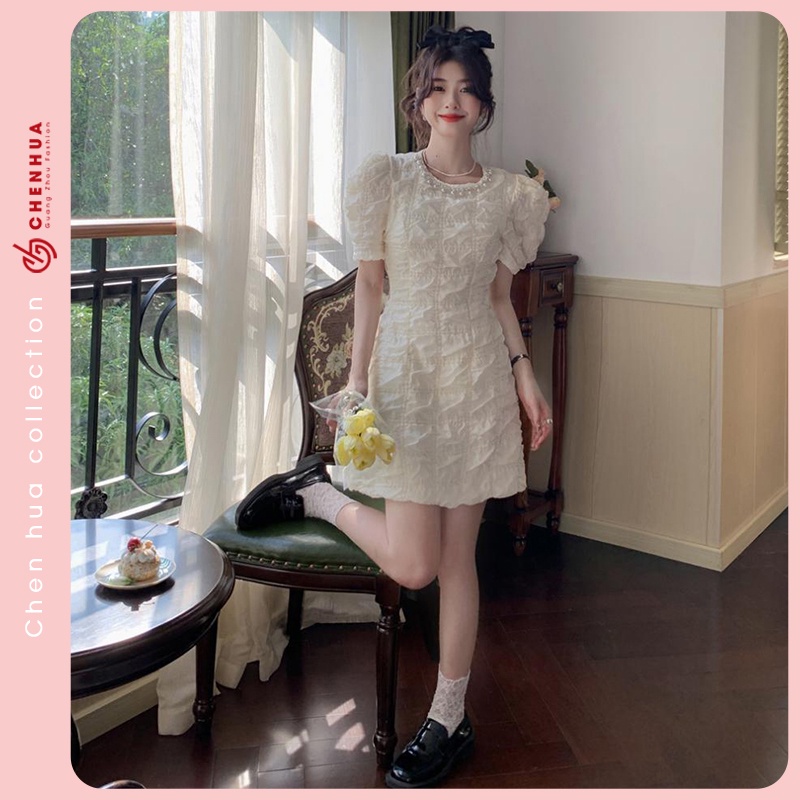 Đầm dự tiệc HuaHua, váy bánh bèo tiểu thư hàn quốc đi chơi sang chảnh VT152