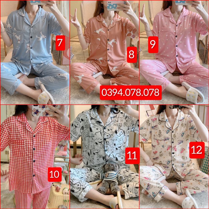 [có sẵn] - ĐỒ BỘ PIJAMA CỘC TAY QUẦN DÀI NHIỀU MÃ ĐẸP ( Quảng Châu) | BigBuy360 - bigbuy360.vn