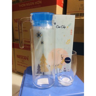 Bộ bình 1.1l và 1 ly thủy tinh 350ml Luminarc