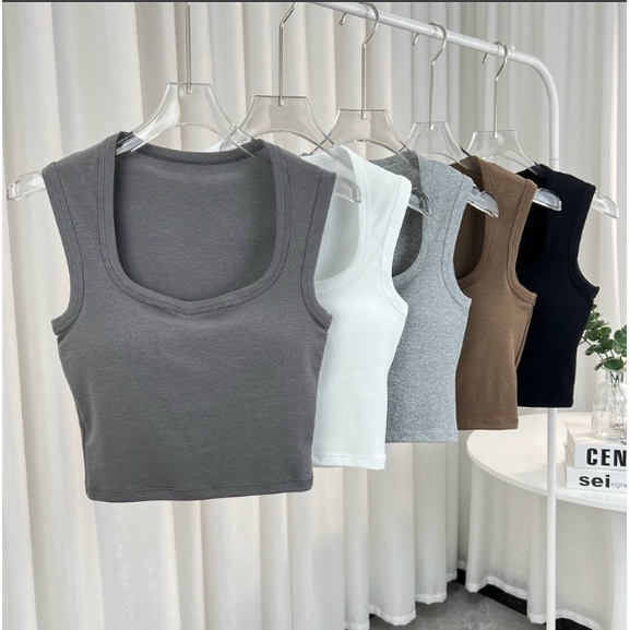 ÁO CROPTOP - ÁO BA LỖ cổ vuông có mút ngực (hàng loại Đẹp)