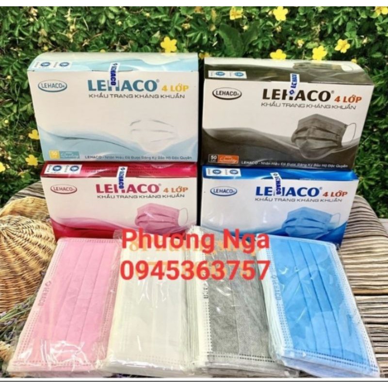 khẩu trang Lehaco 4 lớp hàng công ty chính hãng (có bốn màu xanh ,trắng ,xám ,hồng) | BigBuy360 - bigbuy360.vn