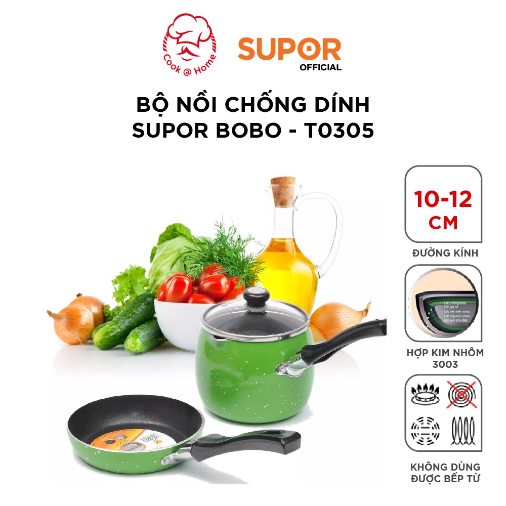 Bộ nồi chống dính Supor Bobo mini T0305