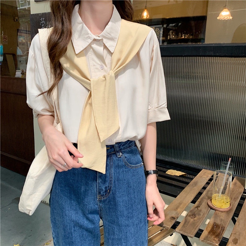 Áo sơ mi tay dài trung bình Áo sơ mi mỏng thường thời trang nữ