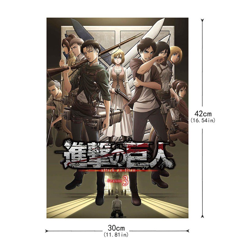 Poster Phim Hoạt Hình Attack On The Titan Khổ A3