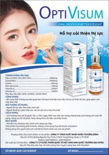 Phục Hồi Thị Lực Optivisum Hỗ trợ sáng mắt, tăng cường thị lực
