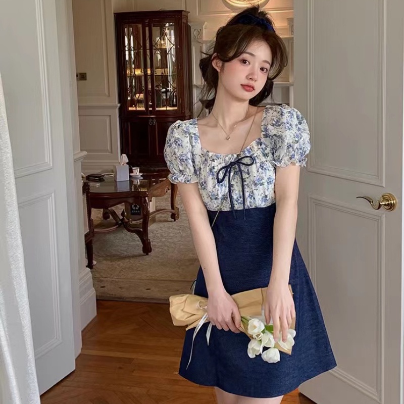 Đầm Nữ Dáng Ôm Họa Tiết Hoa Phong Cách Hàn Quốc Thời Trang Mùa Hè