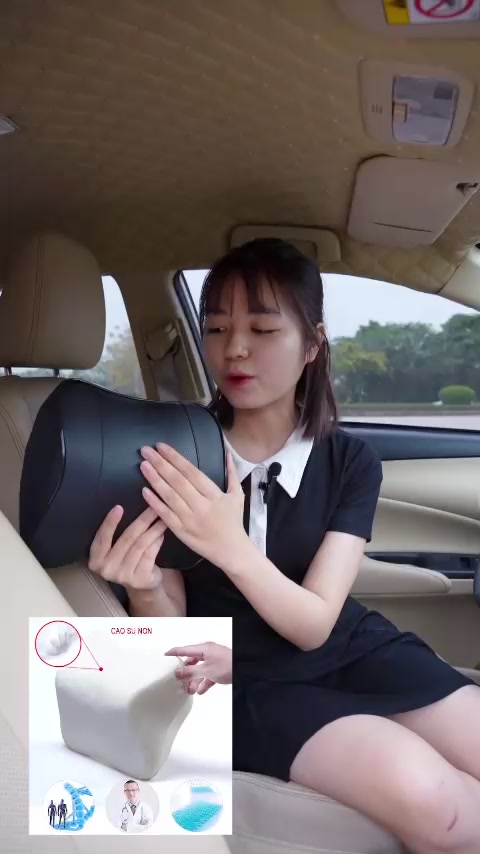 Gối tựa đầu ô tô, tựa lưng ô tô chất liệu cao su non bọc da cao cấp giúp chống đau mỏi vai gáy | BigBuy360 - bigbuy360.vn