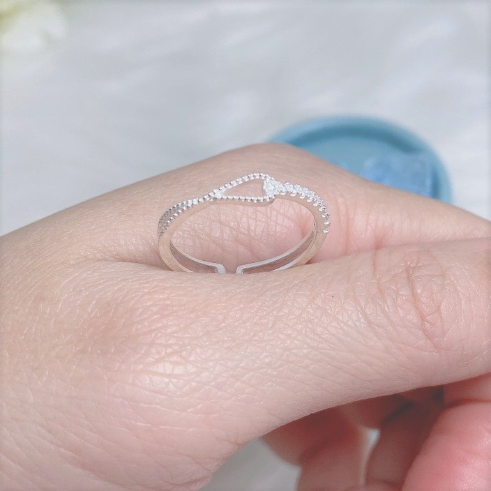 Nhẫn nữ bạc ta kiểu hở Free Size, thiết kế tinh xảo nữ tính - Trang sức bạc Evasilver