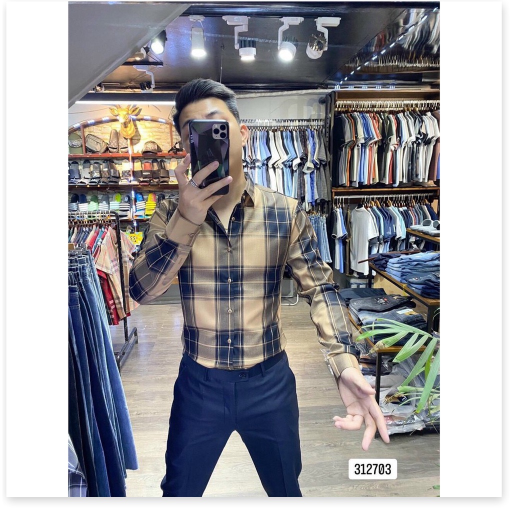 ÁO SƠ MI NAM DÀI TAY , CARO CỰC CHẤT , DÀNH CHO GIỚI TRẺ KME FASHION