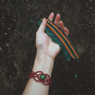 COMBO VÒNG ĐÁ VÀ VÒNG CHÂN THỔ CẨM PHONG CÁCH BOHO , VINTAGE CHO NỮ