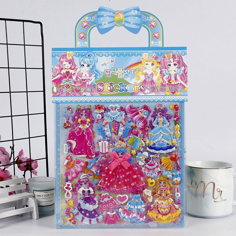 COMBO 6 TẤM MIẾNG DÁN CÔNG CHÚA THAY VÁY /STICKER DÁN TRANG TRÍ CÔNG CHÚA 3D SIÊU XINH