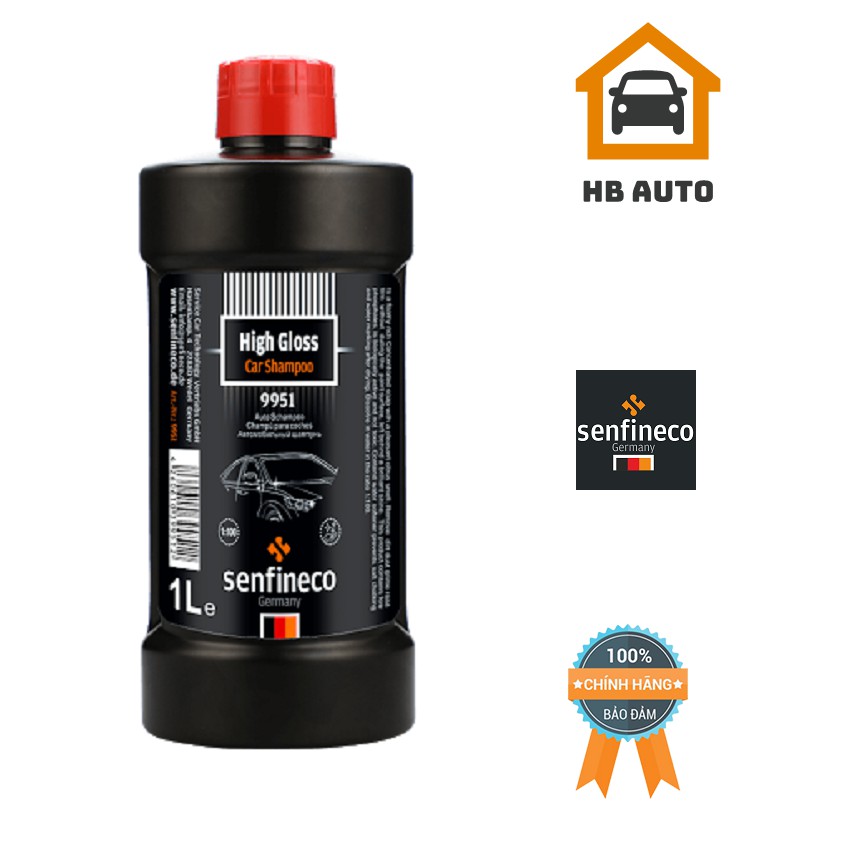 XÀ PHÒNG RỬA XE ĐẬM ĐẶC Senfineco 9951, 1000ml (Car Wash Shampoo) loại bỏ bụi bẩn, côn trùng và các tạp chất khác.