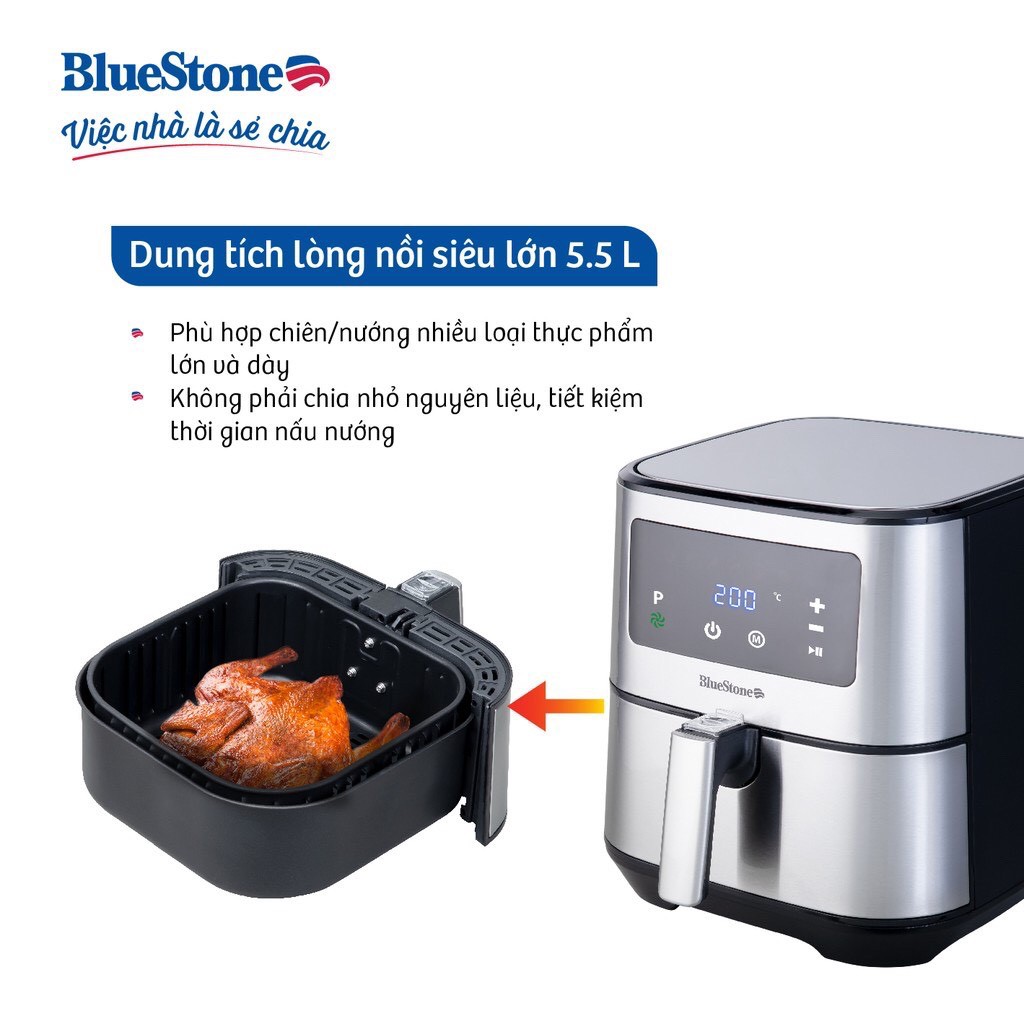 Nồi Chiên Không Dầu BlueStone AFB-5878  - Hàng chính hãng - Bảo hành 24 tháng