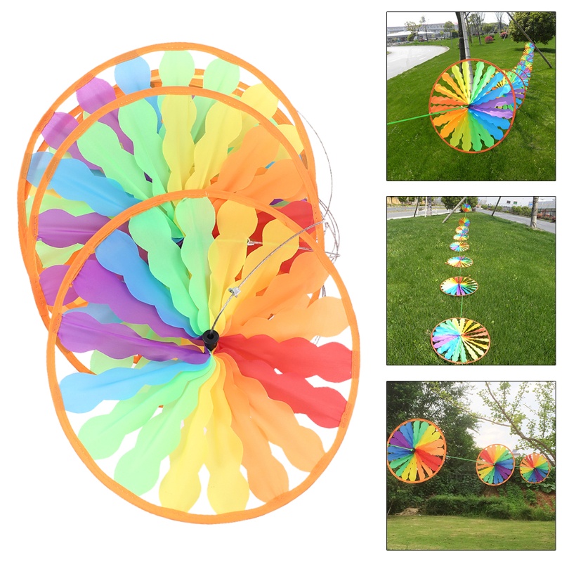 Set 8 Chong Chóng Hoa Màu Cầu Vồng Trang Trí Sân Vườn