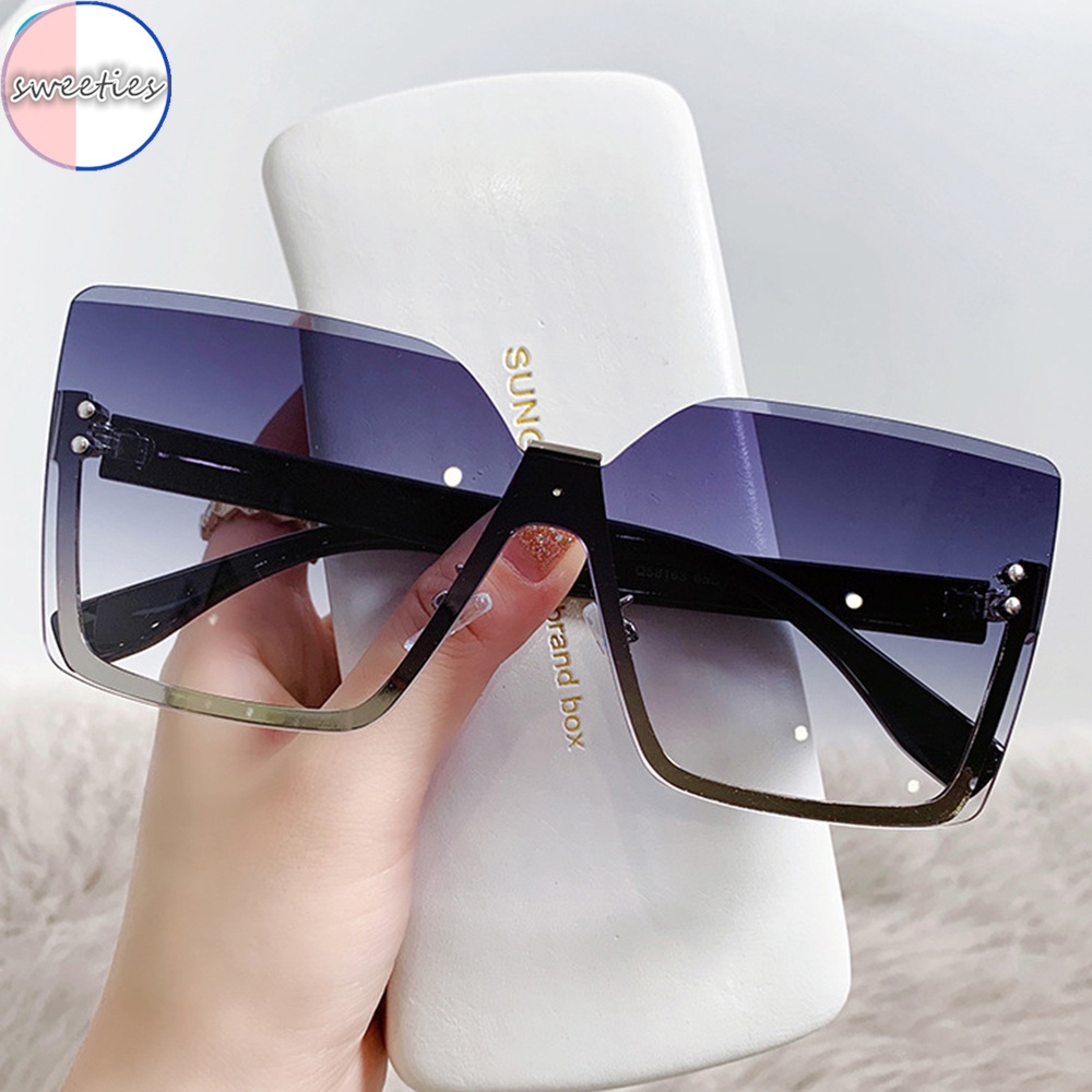 Kính Mát Gọng Kim Loại Tròng Màu Gradient Chống Tia UV Thời Trang unisex