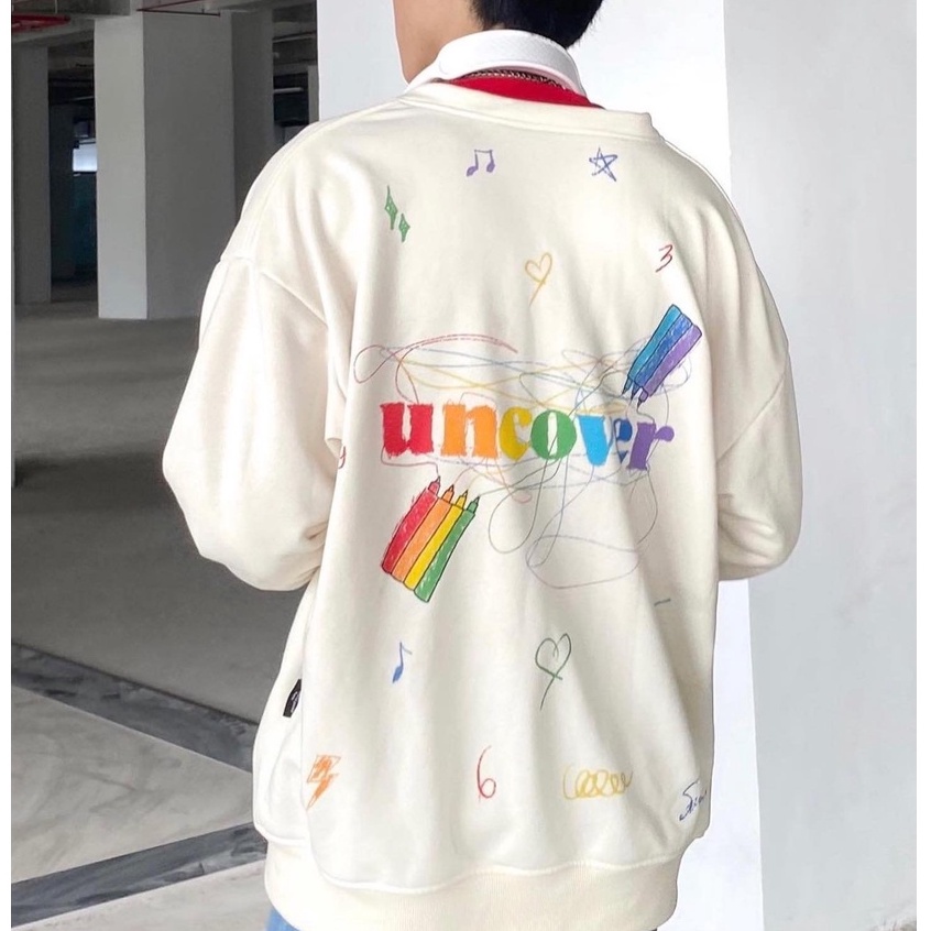 Áo Khoác Nỉ Cardigan Jacket UNCOVER Crayon Bút Sáp Full Tag Vải Unisex - Gin store