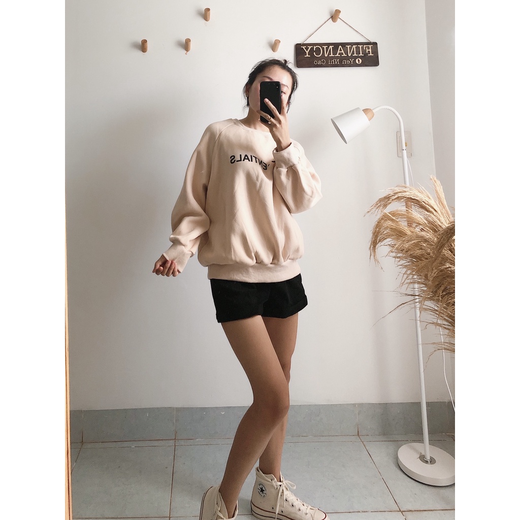 Áo Sweater form rộng unisex ⚡ MẪU MỚI ⚡ áo nỉ bông Essentials thiết kế hiện đại, trẻ trung năng động - A06 | BigBuy360 - bigbuy360.vn