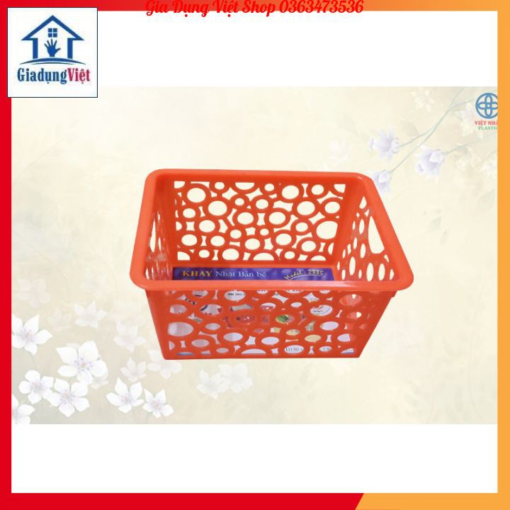 [Nhựa Việt Nhật] Rổ Nhựa Chữ Nhật (13*10*8cm) Cỡ Nhỏ Đa Năng Việt Nhật