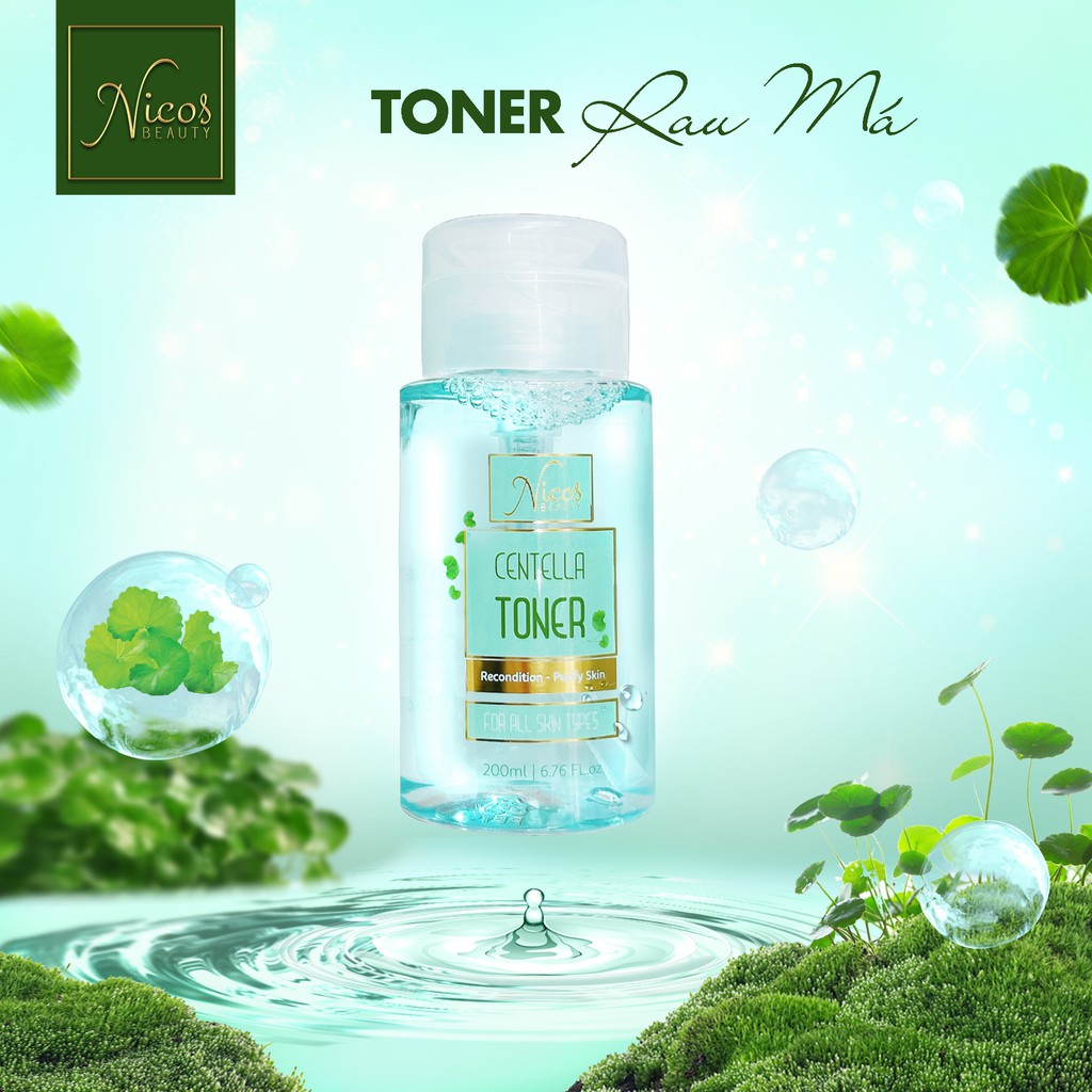 (C.Hãng100%) Toner Rau Má Centella Nicos