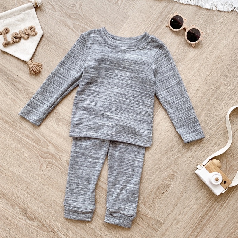 Bộ cotton len cổ 3 phân cho bé trai bé gái dày dặn size từ 10-24 cân