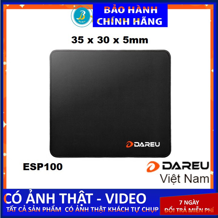 Bàn di chuột DAREU ESP100 có logo (350x300x5mm) Có Hộp Box lót chuột cho máy tính, laptop