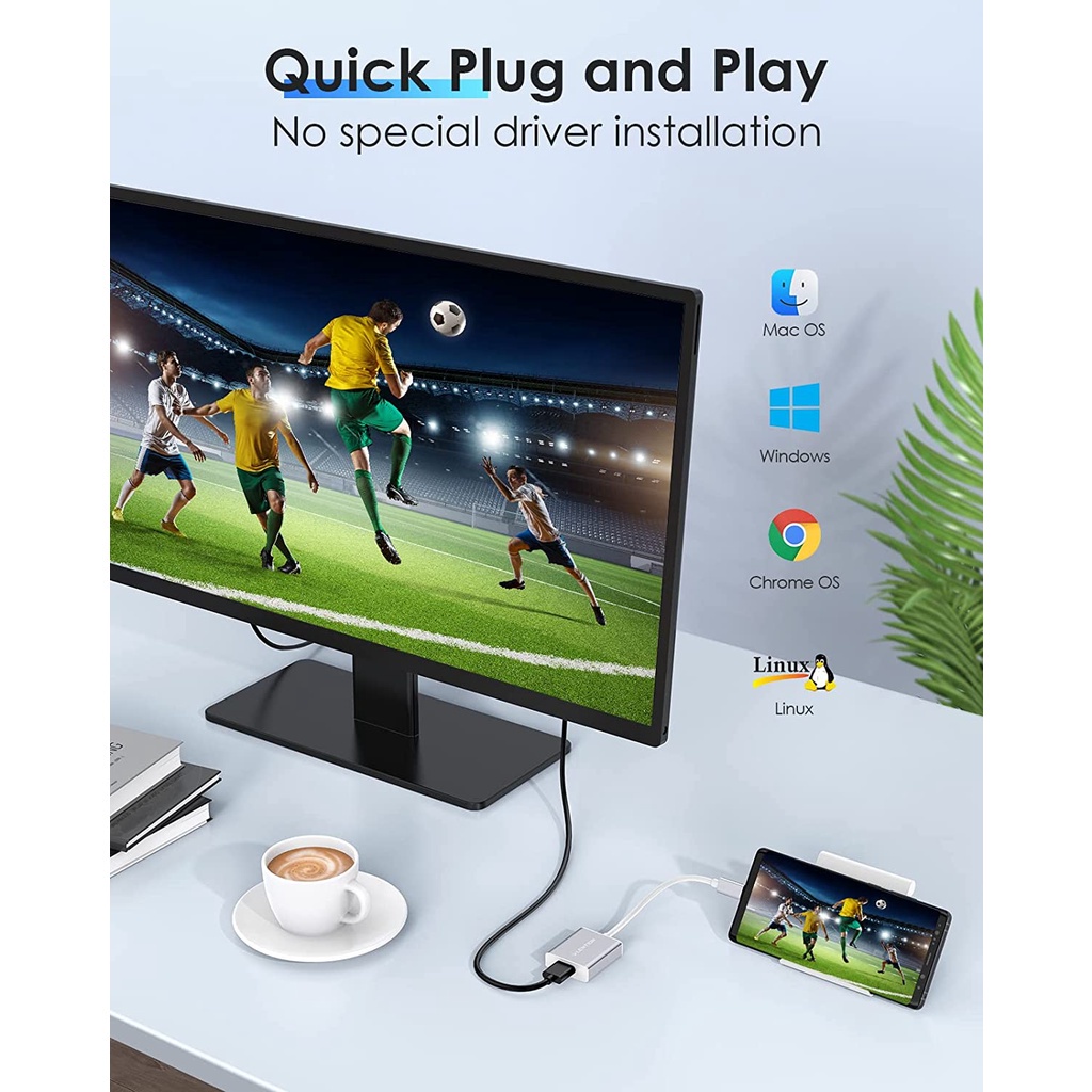 Cáp Chuyển Đổi USB C Sang HD-MI USB 3.1 Type C Sang HM-DI HDTV 4k HDTV Cho Samsung S8 S9 S10 S20 / Mac-Book 2015 2016 2017 / Mac-Book Pro 2016 2017