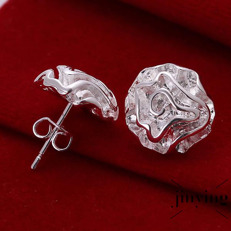 GETNOIVAS Khuyên tai hoa hồng 925 cho phái nữ