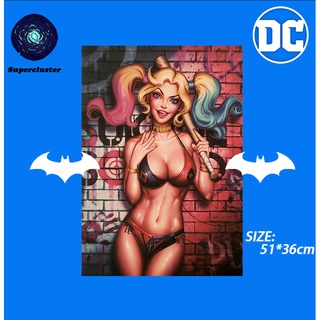Poster hình Harley Quinn DC treo tường trang trí 50.5x35cm